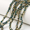 Electroplate Transparent Glass Beads Strands X-EGLA-A034-T6mm-O10-1