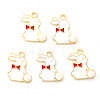 Light Gold Plated Alloy Enamel Pendants ENAM-R136-23B-1