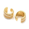 Clear Cubic Zirconia Round Ring Cuff Earrings EJEW-F326-02G-2