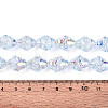 Electroplate Transparent Glass Beads Strands EGLA-N020-03G-4