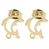 Hollow Dolphin Ion Plating(IP) 304 Stainless Steel Stud Earring Findings STAS-I206-95G-1