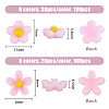 340Pcs 14 Styles Flower & Sakura Resin Cabochons FIND-FH0007-43-2