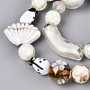 Handmade Foil Glass with Gold Sand Lampwork Beads Strands FOIL-Q002-08H-3