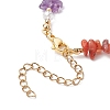 Chakra Natural Rose Quartz & Amethyst & Apatite & Aquamarine & Green Aventurine & Tiger Eye & Carnelian Chip Beaded Bracelets for Women BJEW-JB11740-02-4