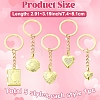 5Pcs Brass Locket Pendant Keychains KEYC-YW00267-2