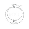 Alloy Infinity Heart Initial Charm Double Layer Anklets for Women FS-WG74AE6-01-2