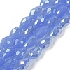 Opaque Solid Color Electroplate Glass Beads Strands EGLA-N013-J10mm-B06-1