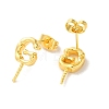 Brass Stud Earrings Findings EJEW-H128-04G-2