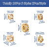 10Pcs 5 Styles Brass Clear Cubic Zirconia Beads KK-SW0001-02-13