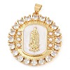 Rack Plating Brass Micro Pave Clear Cubic Zirconia Pendants KK-P287-36D-G-1