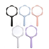 Plastic Flower-Edged Handheld Mirror AJEW-C049-01-1