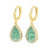 Brass Micro Pave Cubic Zirconia Hoop Dangle Earrings KK-CBA8324-11G-04-4