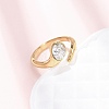 304 Stainless Steel Glass Cuff Open Rings RJEW-P177-02A-G-2