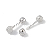 Anti-Tarnish Rhodium Plated 999 Sterling Silver Earlobe Plugs for Women EJEW-S215-27P-2