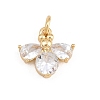 Brass Micro Pave Clear Cubic Zirconia Charms KK-E798-08A-G-1
