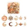 80Pcs 10 Style Celestial Alloy Enamel Pendants ENAM-LS0001-43-2