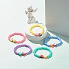 Handmade Polymer Clay Fruit Stretch Bracelet with Round Beads for Kids BJEW-JB07583-2
