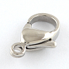 Tarnish Resistant Polished 316 Surgical Stainless Steel Lobster Claw Clasps STAS-R072-15A-2