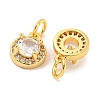 Brass Micro Pave Clear Cubic Zirconia Pendants KK-P275-30G-2