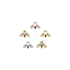 5Pcs 5 Colors White Imitation Pearl with Rhinestone Bee Brooch Pin JEWB-DC0001-10-6