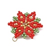 Christmas Brass & Glass Seed Beaded Pendants PALLOY-MZ01432-2