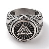 Viking 304 Stainless Steel Valknut Rings RJEW-U005-17G-AS-2