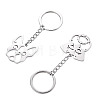 2Pcs 2 Styles 201 Stainless Steel Keychains KEYC-TAD0001-15C-2