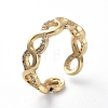 Brass Micro Pave Cubic Zirconia Cuff Rings RJEW-G096-14G-1