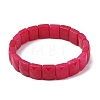 Dyed Natural White Jade Beaded Stretch Bracelets for Unisex G-K303-02P-02-4