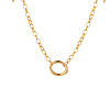 304 Stainless Steel Irregular Oval Pendant Necklaces for Women FS-WG50FE5-01-3