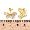 Brass Micro Pave Cubic Zirconia Stud Earring Findings CU-CBAA5EE-03G-A-3