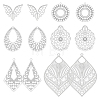 Unicraftale 36Pcs 6 Styles Kite Round Teardrop 304 & 201 Stainless Steel Chandelier Component Links STAS-UN0057-15-1