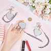3Pcs 3 Styles 201 Stainless Steel String Bag & Iron with Glass Mirror & Alloy Bowknot Pendant Keychains HJEW-SC0003-27-3