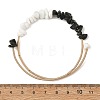 Natural Obsidian & Glass Chip Steel Memory Wire Cuff Bangles for Women BJEW-JB14381-4