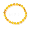 Resin Imitation Amber Round Beaded Stretch Bracelets BJEW-JB14312-3
