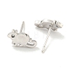 Rack Plated Mouse Brass Cubic Zirconia Studs Earrings for Women EJEW-Z048-04P-2