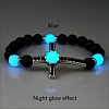 Luminous Natural Lava Rock Beaded Stretch Bracelets PW-WGCBEEB-01-1