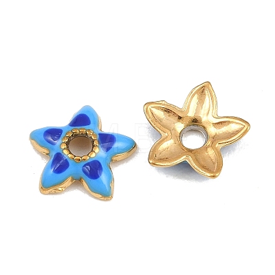 304 Stainless Steel Enamel Bead Cap SA-CBAA937-12G-01-1