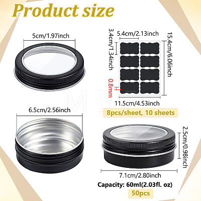 50Pcs Round Aluminum Packing Boxes with Visible Window Lid CON-WA0001-30-1
