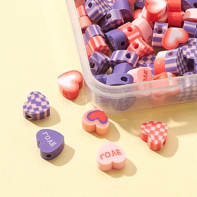 Valentine's Day Handmade Polymer Clay Beads CLAY-FS0001-24-1