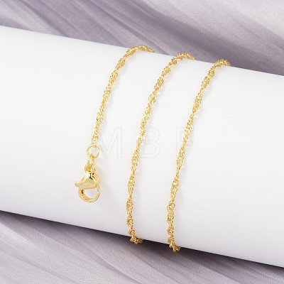 Brass Singapore Chains Necklace for Women NJEW-P265-07G-1
