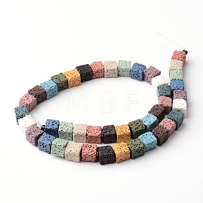 Dyed & Natural Lava Rock Bead Strands G-L435-01-8mm-1