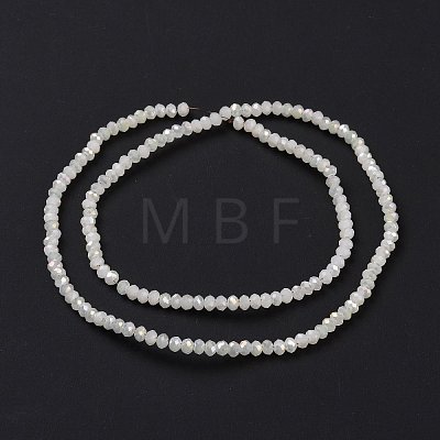 Half Plated Faceted Rondelle Electroplate Imitation Jade Glass Bead Strands X-EGLA-D020-3x2mm-05-1