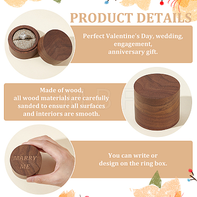 Round Wood Rings Storage Boxes AJEW-WH0166-16A-1