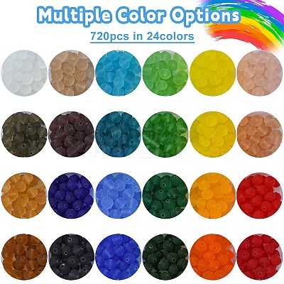 720Pcs 24 Colors Transparent Glass Beads Sets EGLA-YW0003-12-1