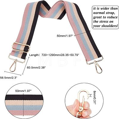 Cotton Cloth Stripe Pattern Bag Strap FIND-WH0077-75B-1