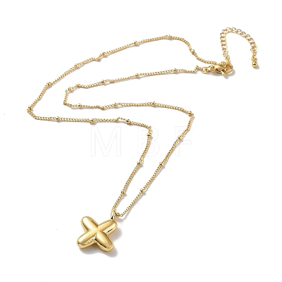 Initial Letter Brass Pendant Necklaces NJEW-A015-21G-X-1