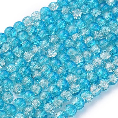 Baking Painted Crackle Glass Beads Strands X-CCG-S001-8mm-06-1