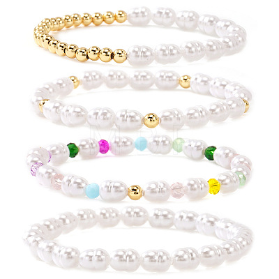 4Pcs Elegant Imitation Pearl Beads Strertch Bracelets for Women AI2734-2-1