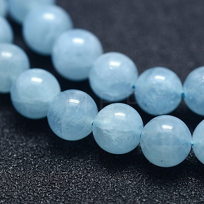 Natural Aquamarine Beads Strands G-P342-10-6mm-A+-1